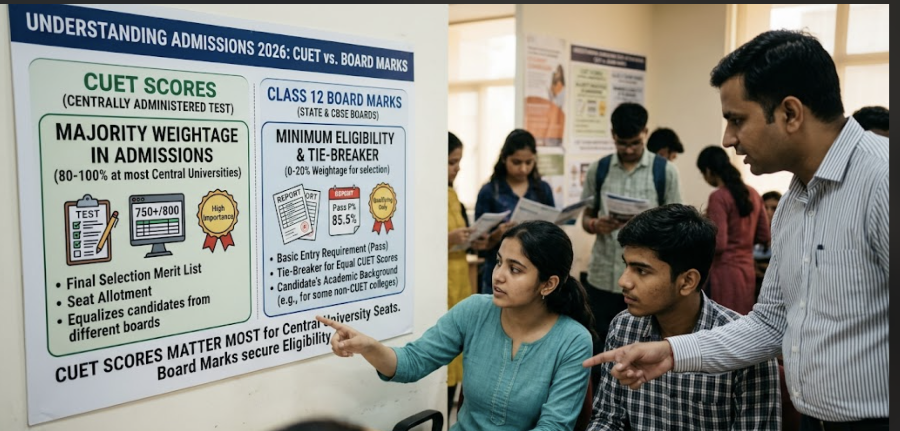 CUET Scores vs Board Marks 2026: Which Matters More for Admissions?