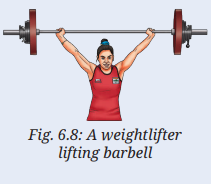 Weightlifter lifting barbell