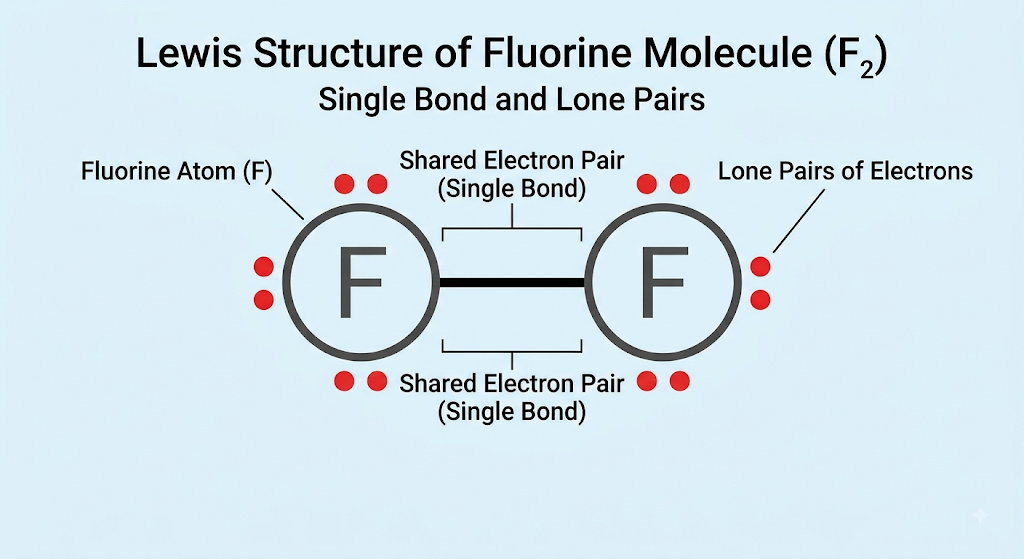 Lewis structure of fluorine molecule