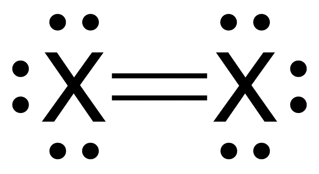 Lewis structure of X2 molecule